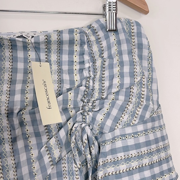 Francesca’s Collections Mini Skirt Women’s Stripes Skirt Blue Size Large - Picture 6 of 9